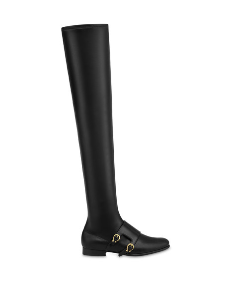 Stivale Over The Knee Kaleido In Soft Pu E Vitello Nero/nero