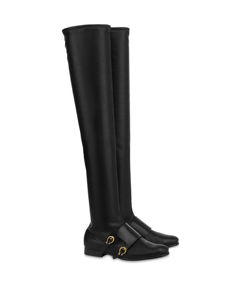 Stivale Over The Knee Kaleido In Soft Pu E Vitello Nero/nero