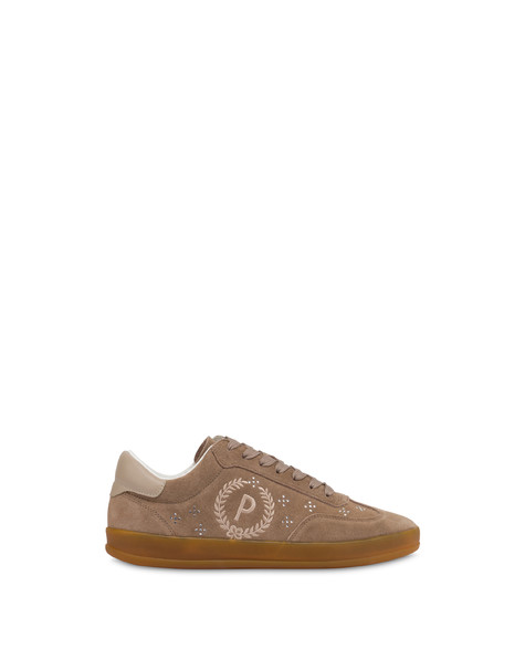 Venus Split Leather And Calfskin Sneakers Stone/stone