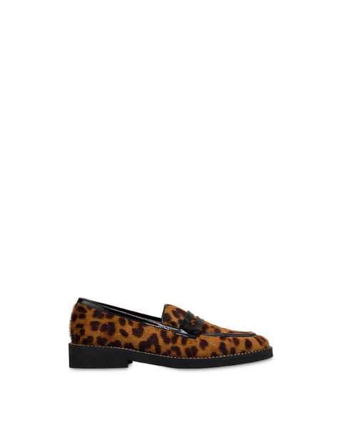 Mocassino Mannish In Cavallino Stampato Leopardo/nero
