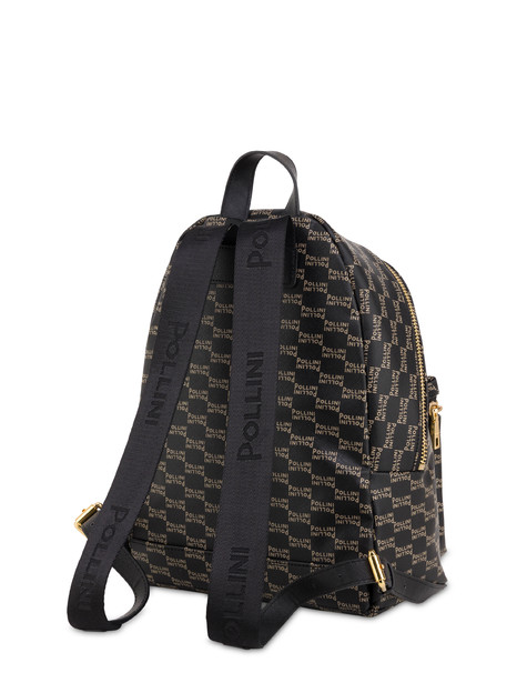 Zaino Iconic In Saffiano Pu Stampato Nero/taupe