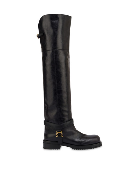 Stivale Mia Over The Knee In Vitello Nero/nero