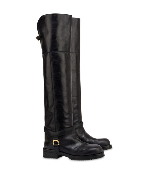 Stivale Mia Over The Knee In Vitello Nero/nero