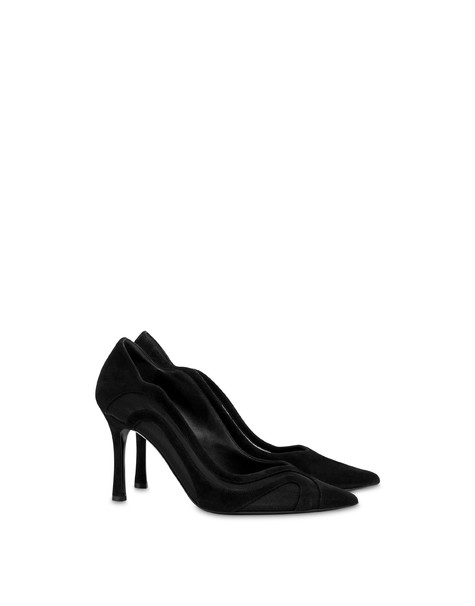 Decolleté Onda In Camoscio Nero
