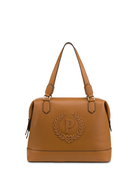 Barrel Bag Crown In Grained Pu Tan