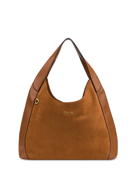 Hobo Bag Sabrina In Simil Suede Cuoio/cuoio