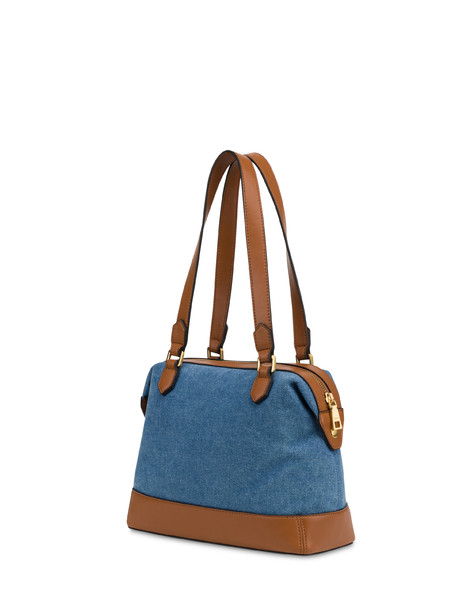 Bauletto Capri In Jeans Blu/cuoio