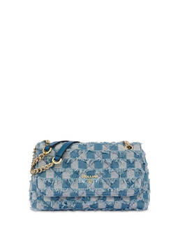 Borsa a spalla in check denim Waltzer Night Photo 1