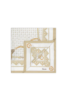 Silk scarf with P-laurel logo print Photo 1