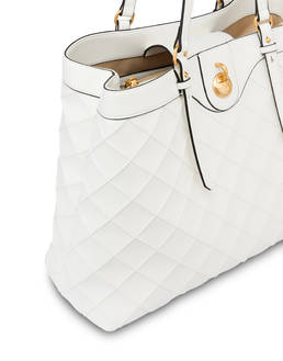 Double Handle Drop Bag in Matelassé (Quilted) Faux Leather Photo 4