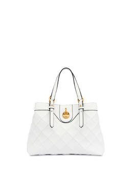 Small Double Handle Drop Bag in Matelassé (Quilted) Faux Leather Photo 1