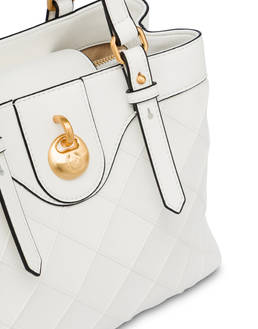 Small Double Handle Drop Bag in Matelassé (Quilted) Faux Leather Photo 4