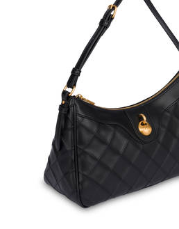 Small Matelassé (Quilted) Drop Shoulder Bag in Faux Leather Photo 4