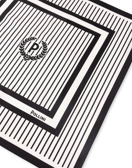 Foulard In Seta Con Stampa quadri su fondo a righe verticali Photo 3