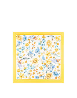 Foulard In Seta Con Stampa floreale su fondo bianco Photo 2