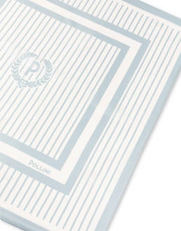 Foulard In Seta Con Stampa quadri su fondo a righe verticali Photo 3