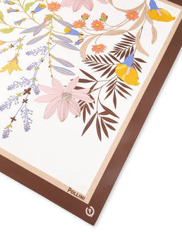 Foulard In Seta Con Stampa di rami di fiori Photo 3