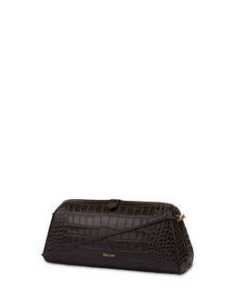 Shell clutch bag in crocodile print calfskin Photo 2