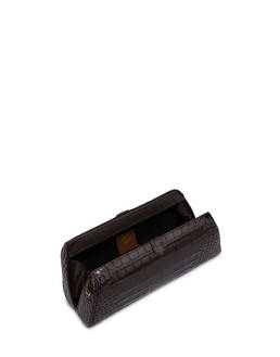 Shell clutch bag in crocodile print calfskin Photo 3