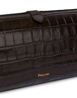 Shell clutch bag in crocodile print calfskin Photo 4