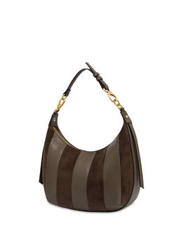 Borsa a spalla Comfy small in plain pu e fabric suede Photo 2