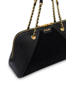 Borsa a spalla Frame in mini grained pu e fabric suede Photo 4